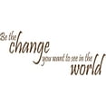 thumbnail image 1 of Brown 22" x8" Decaltor Be The Change You Wish to See in The World - Gandhi Wall Quote Sayings Letters Decals Lettering Vinyl Sticker Sign, 1 of 1