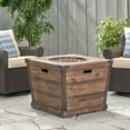 Brown 24‘‘ H x 32‘‘ W Square Gas Burning Concrete Fire Pit with Wood