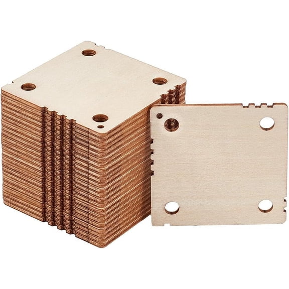 Brown 24 Pcs Square Weaving Card 1.8x1.8inch 4 Holes Loom Cards Handmade Weaving Tools for Loom Weaving Supplies Tablet Weaving Loom Weaving Supplies Blanched Almond