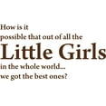 thumbnail image 1 of Brown 26" x 14" Decaltor How is IT Possible That Out of All The Little Girls Kids Room Sayings Words Art Decor Lettering Vinyl Wall Art Inspirational Uplifting, 1 of 1