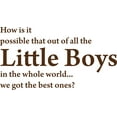 thumbnail image 1 of Brown 26" x 14" Picniva How is IT Possible That Out of All The Little Boys Kids Room Sayings Words Art Decor Lettering Vinyl Wall Art Inspirational Uplifting, 1 of 1