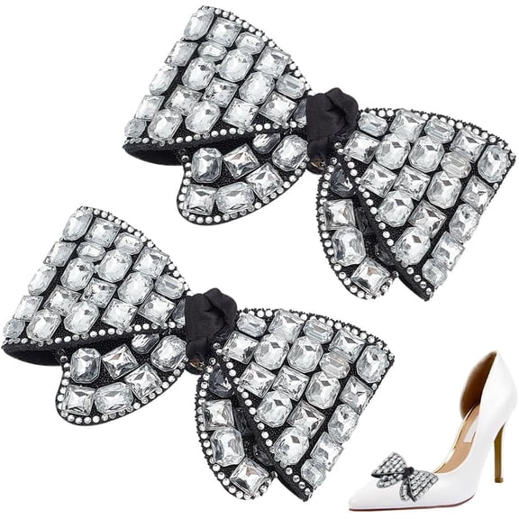 Brown 2pcs Rhinestone Shoe Clips Shining Crystals Shoe Clips Detachable Shoe Clips Decorations Wedding Bridal Shoes High Heel Belt Decoration Charm for Women 1.9x3.9x0.9 In