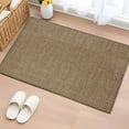thumbnail image 1 of Brown 2x3 Door Mat Rug, Farmhouse Burlap Solid Beige Color Modern Linen Texture Non-Skid Rubber Backing Large Rectangle Rugs - Living Room Bedroom Home Office, Indoor Floor Mat Carpets Washable Rug, 1 of 9