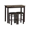 thumbnail image 1 of Brown 3-Piece Table Faux Marble Tavern Set, 42" w x 22.25" d x 36" h Brand: Linon, 1 of 1