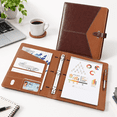 Brown 3 Ring Binder Organizer PU Leather A4 Letter Size Business ...