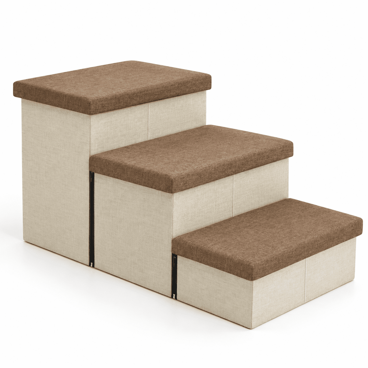Brown 3-Step Wide Pet Stairs 30