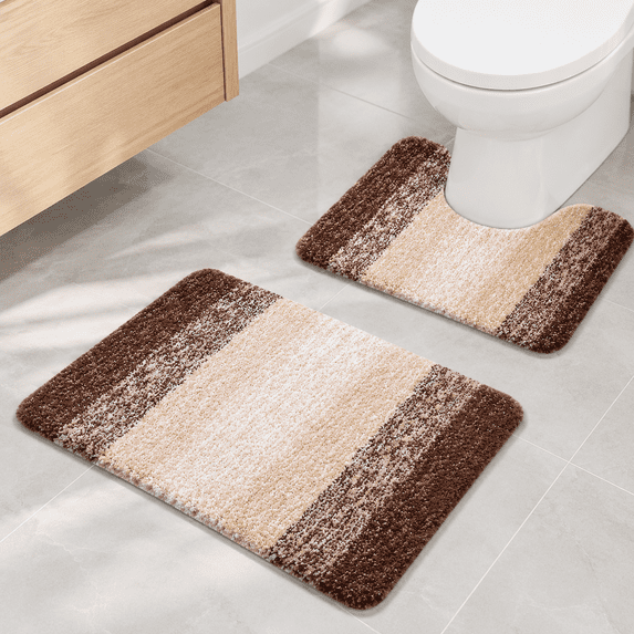 Microfiber Area Rug Brown 30