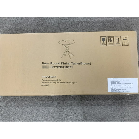 Brown 31.5 Inch Round Dining Table, Top, Metal Legs, Modern For 2 - 4 People 31.5" Table In Brown, And Metal, Design Diners