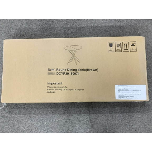 Brown 31.5" Round Dining Table, Metal Legs, Surface, Modern Ambiance For 2 - 4 Seats 31.5 Inch Brown, Occupants