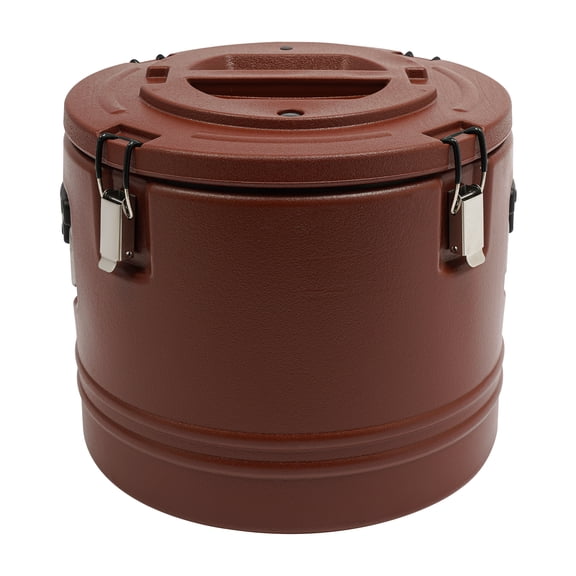 Brown 31.7Qt Insulated Food Container, Stainless Steel Container, 30L Commercial Soup Carrier 6 Hours Heat Preservation for Hot and Cold Food Storage Restaurant Canteen Home Lunch Use