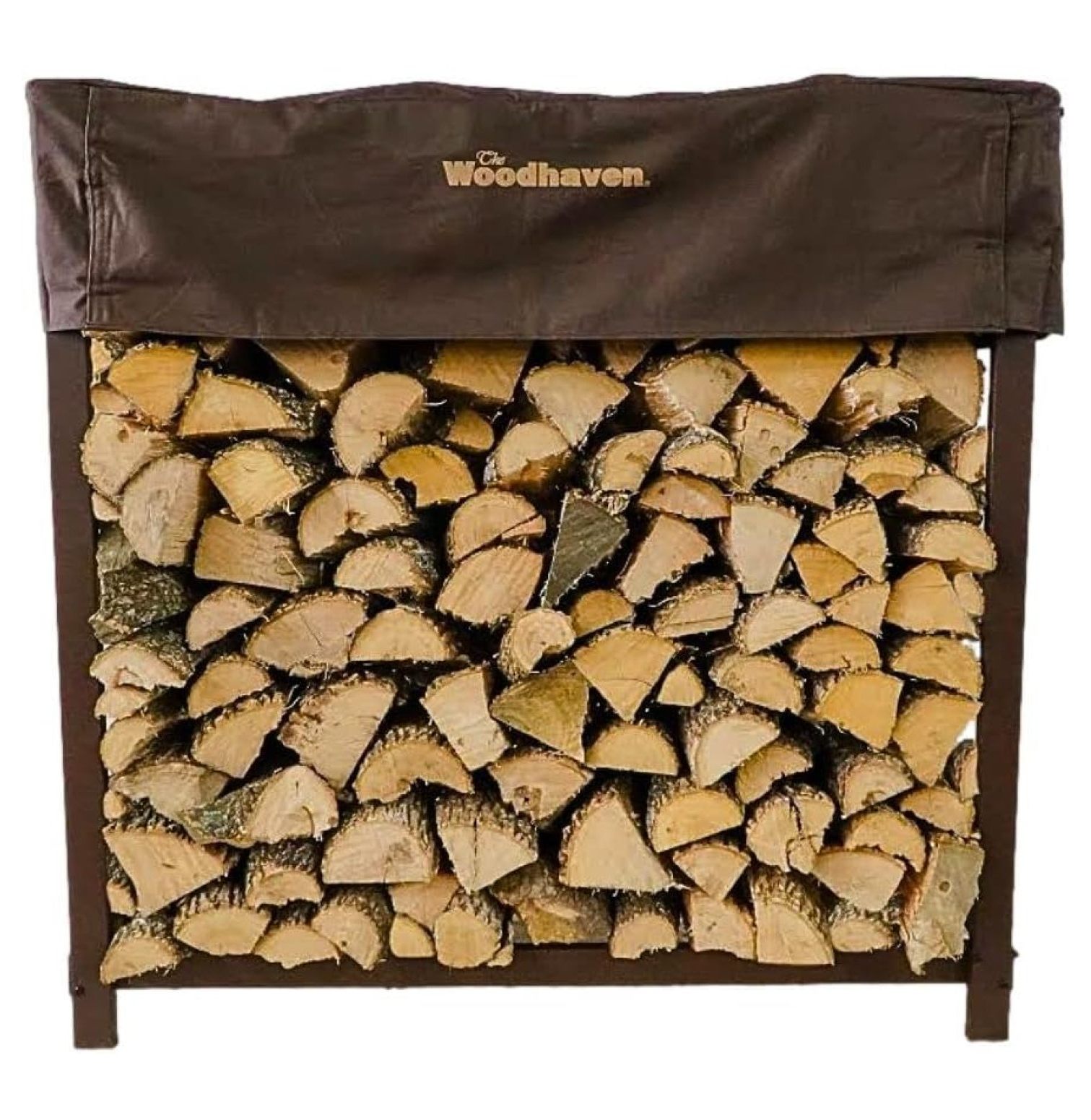Brown 4 Foot 1/4 Cord Firewood Rack Heavy Duty Indoor Outdoor