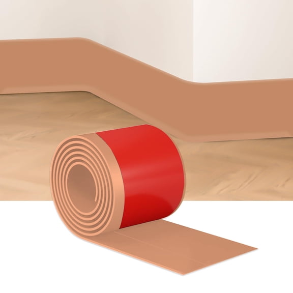 Brown 4 Inch x 20 Feet Flexible Self-Adhesive Rubber Wall Molding Trim Home Decoration