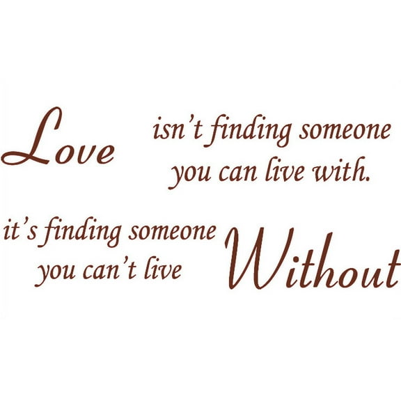 Brown 48" X 22" Love Without Quote WALL STICKER PAPER QUOTE DECAL ART Vinyl wall art Inspirational quotes and saying home decor decal sticker