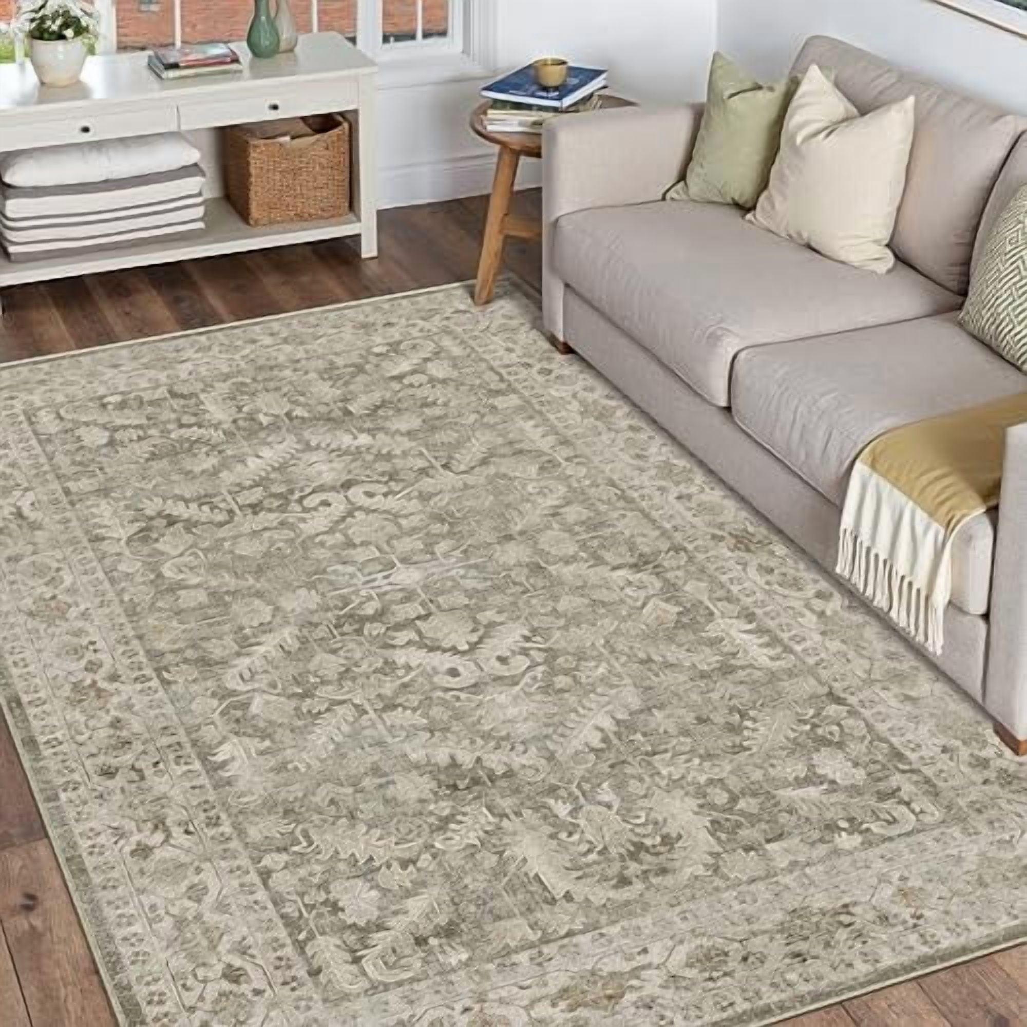 Brown 4x6 Entryway Rug Vintage Area Carpet Indoor Office Washable Door ...