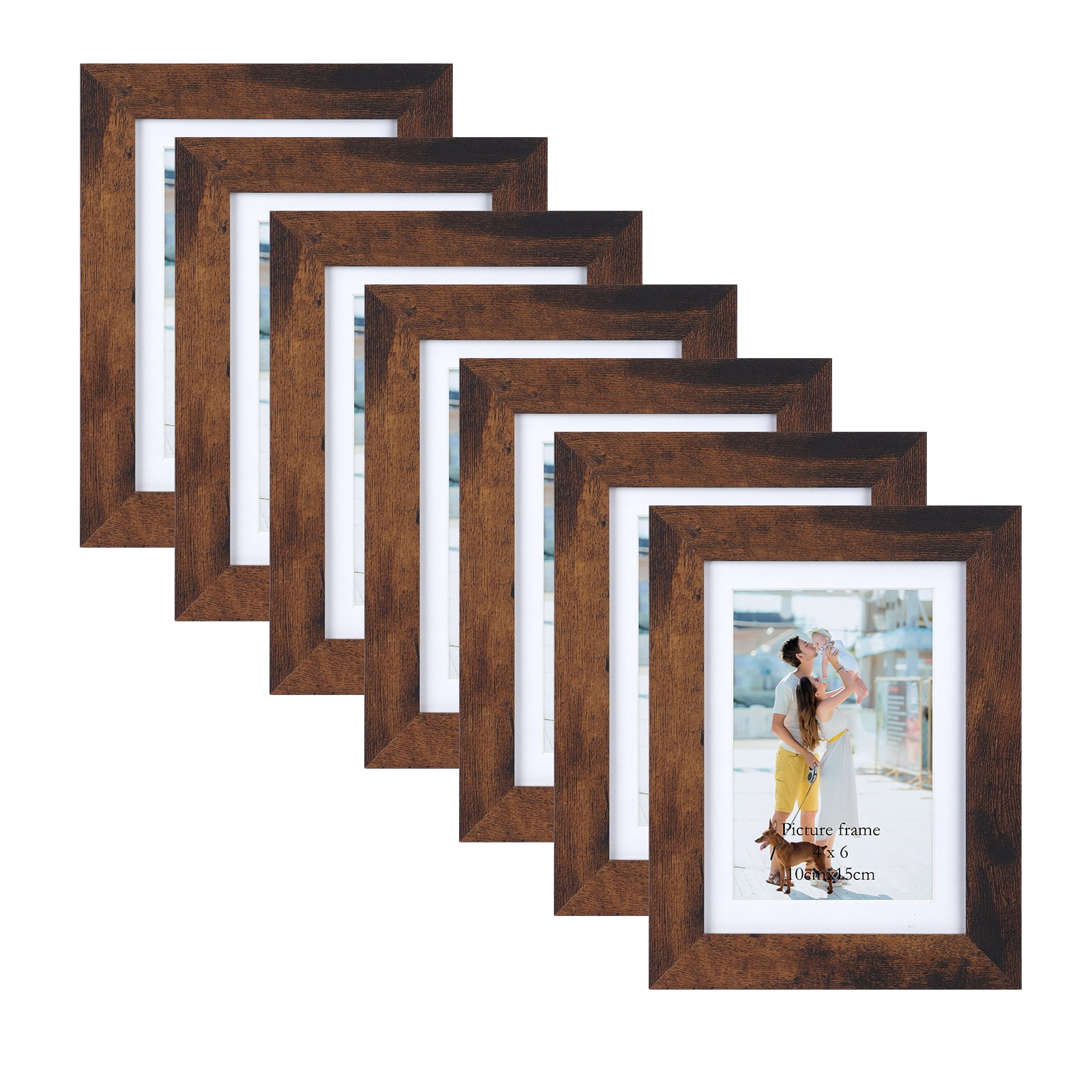 A6 Size (4x6 inch) Frame With Photo Print ( Brown Frame )