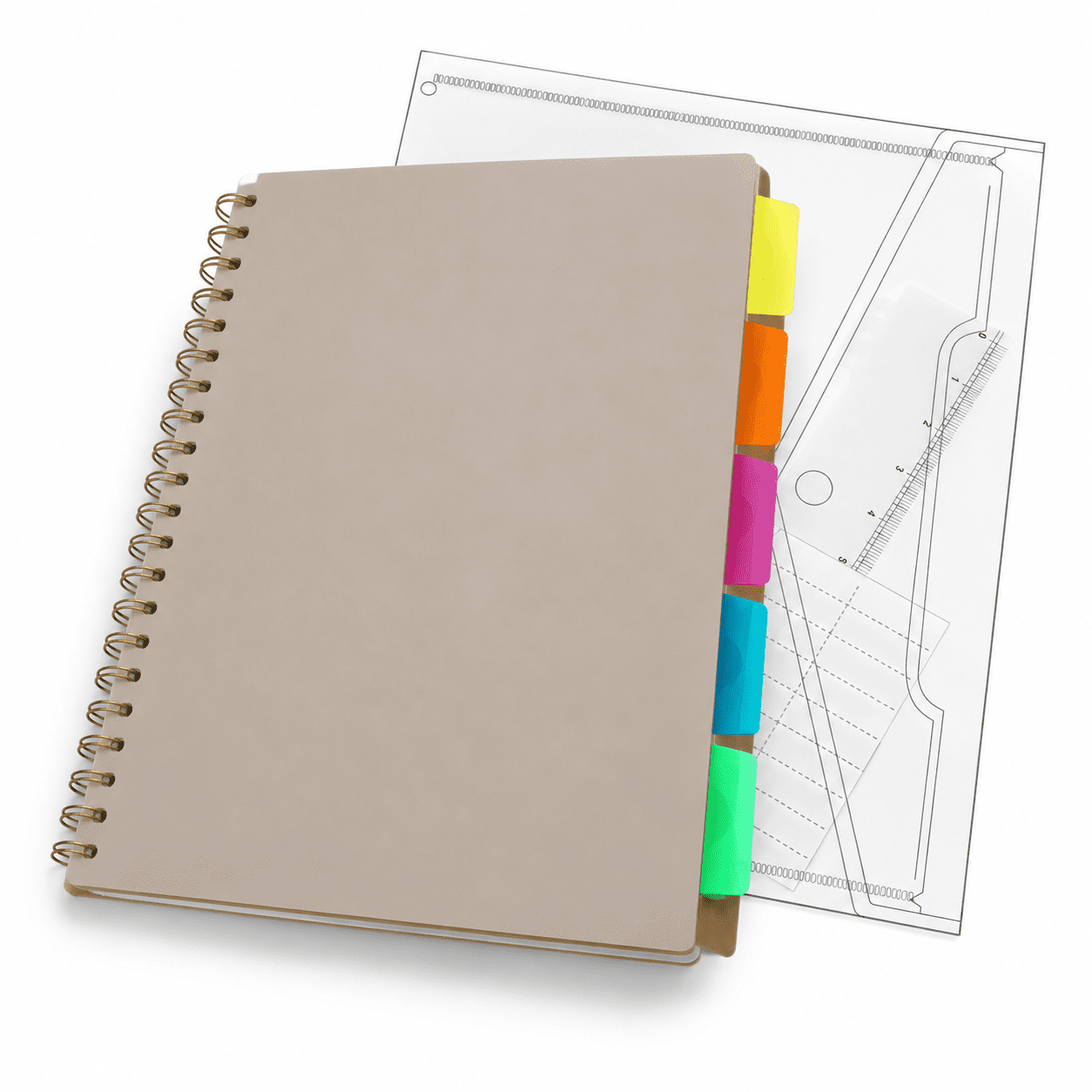 Notebook With Rearrangeable Pages Brown 5 Subject Spiral College Ruled Notebook 8.5x11 Inch 200 Pages ...