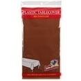 thumbnail image 1 of Brown   54" x 108" Rectangular  Plastic Disposable Party  Tablelcoth, 1 of 1