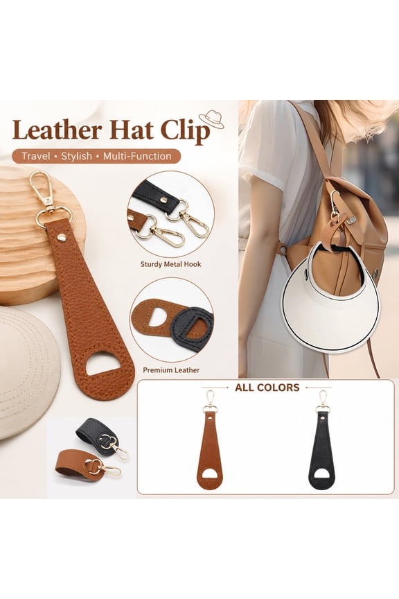 Brown 6 Inch Hat Clip, Versatile Hat Hook for Backpack and Travel Use, Durable Keychain Clip with Key Fob Hardware, Portable Hat Holder and Key Fob Holder, Functional Accessory