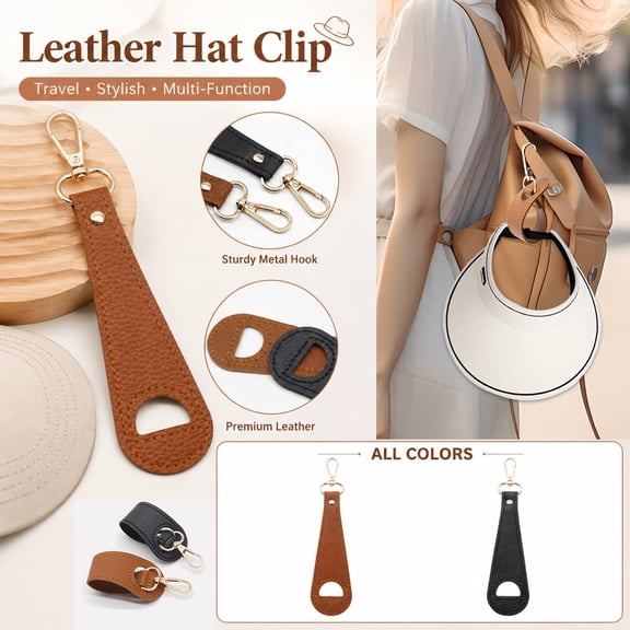 Brown 6 Inch Hat Clip, Versatile Hat Hook for Backpack and Travel Use, Durable Keychain Clip with Key Fob Hardware, Portable Hat Holder and Key Fob Holder, Functional Accessory