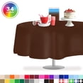 thumbnail image 1 of Brown 6 Pack Standard Disposable Plastic Party Tablecloth 84" Inch Round Table Cover By Zimpleware, 1 of 6