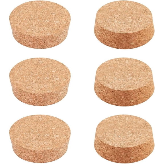 Brown 6PCS Cork Bottle Stoppers Durable Wooden Tapered Cork Plugs for Wine Beer Glass Bottle and DIY Craft Project 2.8x2.52x0.78"