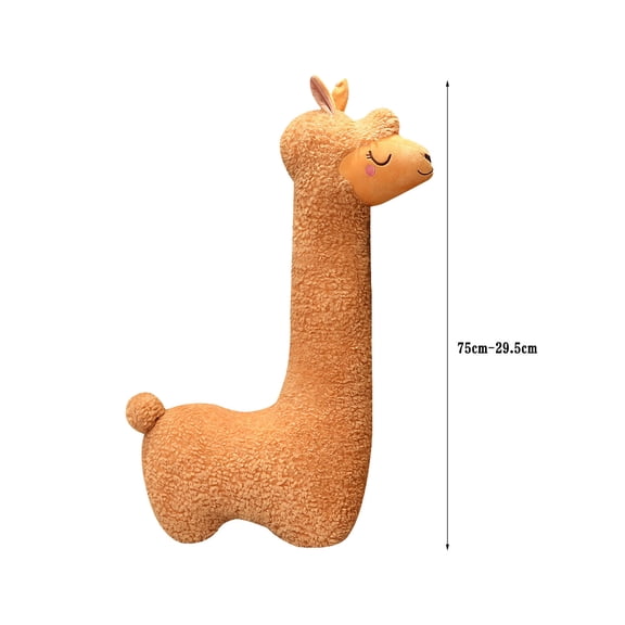 Brown 75Cm Simulation Alpaca Plush Stuffed Toy Soft Cute Doll For Kids Hugging And Room Decor