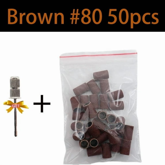Brown 80 120 180 240 Grit Cutter Zebra Sanding Bands Nail Drill Bits Foot Care Polishing Manicure Gel PolishRemover Replacement