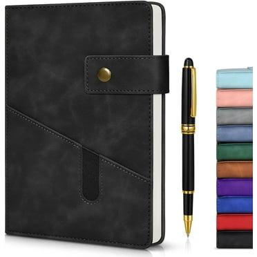 Brown A5 Lined Leather Journal Notebook for Men Women,5.9" X 8.4" Personalized Hardcover Journal with Pen,200 Pages 100 Gsm Thick Ruled Paper Daily Diary for Travel,Business,Work,Writing