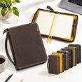 Zipper A5 Brown A5 Zipper Field Folio Binder with Waxed Canvas for Travel and Art ...