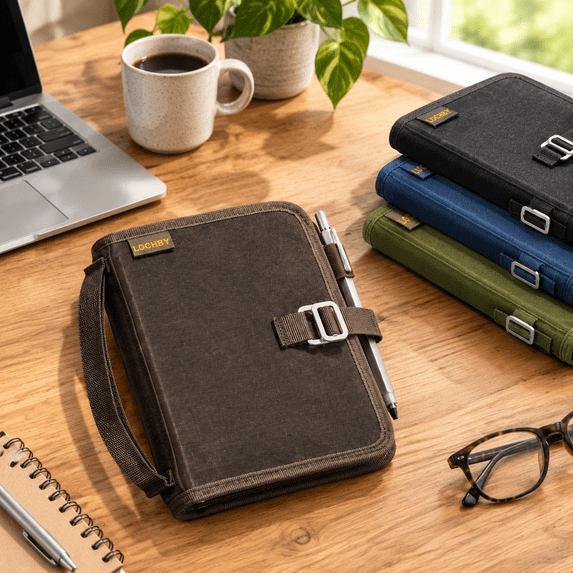Notebook Refiil Brown A6 Binder, 6-Ring Water-resistant Waxed Canvas Lay-flat ...