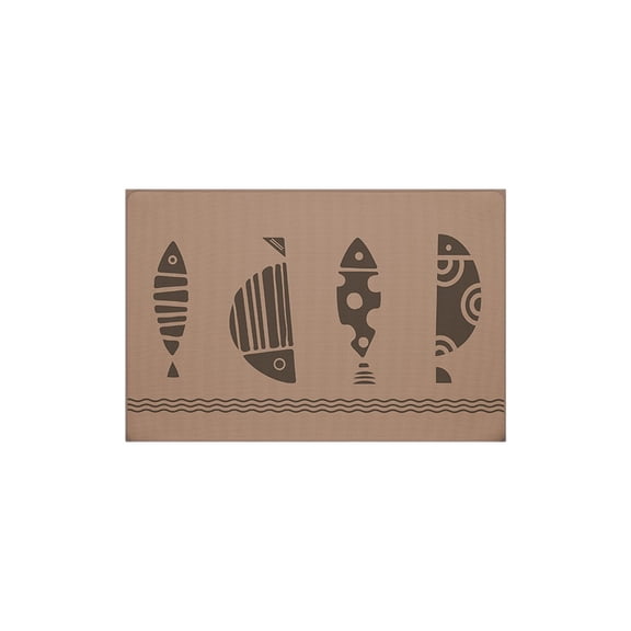 Brown Absorbent Linen Bathroom Floor Mat Non Slip Rug Quick Drying For Entryway Bedroom Kitchen 23.6X15.7 In Cotton Polyester