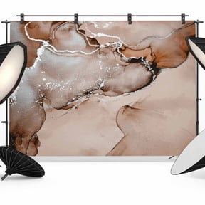 Brown Abstract Backdrop for Photography, Silver Marble Ripples Clouds Luxury Fluid Art Photo Backdrop Portrait Background Party Banner Photo Backgrounds for Studio Booth Props, 7x5ft