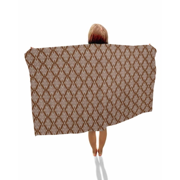 Brown Abstract Beach Towels Oversized Super Absorbent, Modern Geometric Contemporary Art Lightweight Bath Towel Quick Dry Sets For Bathroom/Pool/Rv Camping/Beach Play/Gym Room/Picnic 30"x60"
