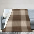 thumbnail image 1 of Brown Abstract Plaid Stripe Throw Blanket, Fluffy Soft Cozy Blanket Flannel Plush Microfiber Couch Throw 50"x40", 1 of 7