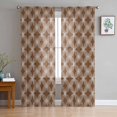 thumbnail image 1 of Brown Abstract Sheer Curtains 96 Inches Long 2 Panels Set, Window Sheer Curtains for Living Room/Bedroom, Contemporary Modern Geometric Art Light Filtering Rod Pocket Curtain 52'' x 96'' x 2, 1 of 7