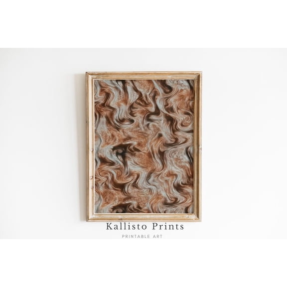 Brown Abstract Swirl Art, Modern Fluid Texture, , Earthy Neutral Wall Decor, Contemporary Print Poster Artwork,892, Size 8x12 UNFFRAMED F03.1.6l2140