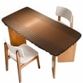 thumbnail image 1 of Brown Abstract Table Cloths for 4 Foot Rectangle Tables, Modern Minimalist Geometric Patio Waterproof Elastic Fitted Tablecloths, Washable Rectangular Table Cover for Camping, 1 of 8