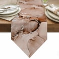 thumbnail image 1 of Brown Abstract Table Runner 70 Inches Long Silver Marble Ripples Clouds Luxury Fluid Art Table Runners for Dining Room Tabletop Dresser Scarf Home Party Banquet Wedding Holiday Decoration, 1 of 9