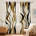 thumbnail image 1 of Brown Abstract Wavy Line Blackout Curtains,2 Panels,42x63 Inch,Grommet Top, 1 of 7
