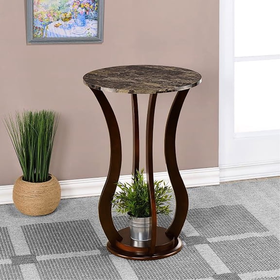 Brown Accent Table With Faux Marble Tabletop For Home Design Idea Gorgeous Living Area Furniture