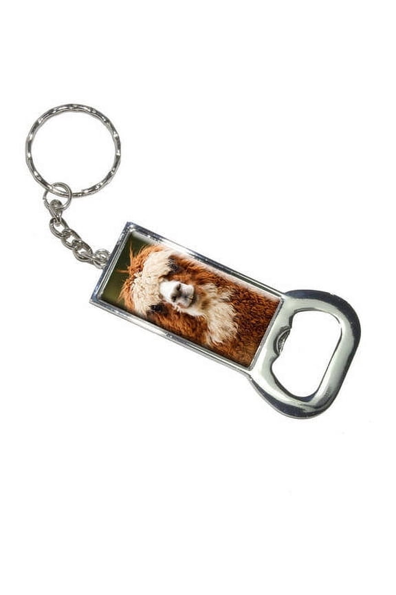 Brown Alpaca Keychain Bottle Bottlecap Opener