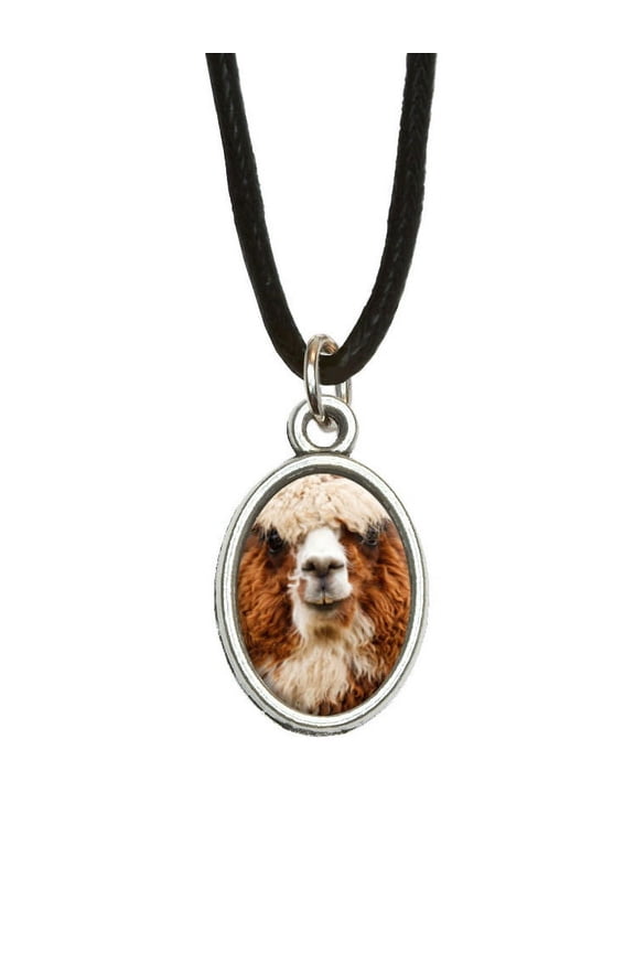 Brown Alpaca - Llama Oval Charm Pendant