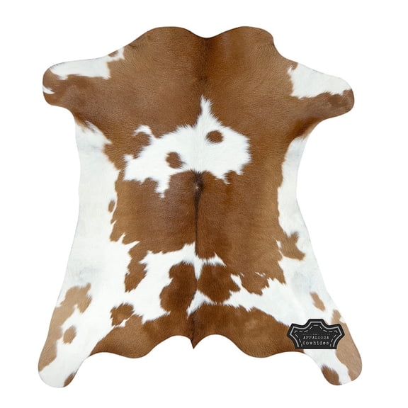 Brown And White Calf hide Rug, 3x2 ft, Genuine Leather, Natural Cowhide for Modern & Rustic Decor