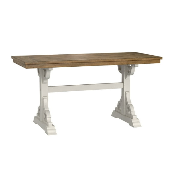 Brown And White Trestle Gathering Table