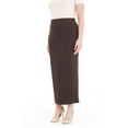 thumbnail image 1 of Brown Ankle Length Women's Plus Size Back Split Maxi Skirt, 1 of 5