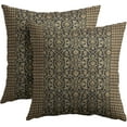 thumbnail image 1 of Brown Antique Pillow Covers 18x18 Inch Vintage Floral Block Print Decorative Throw Pillow Covers Set of 2 Retro Turkish Pillowcases Cushion Covers for Couch Indoor Outdoor Home Decor, 1 of 6