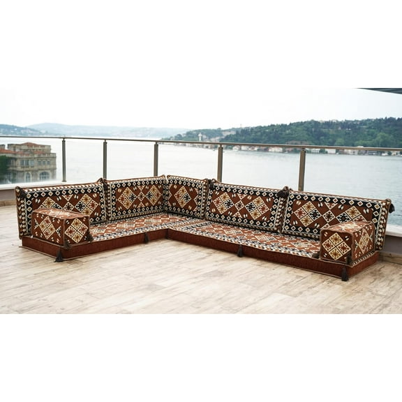 Brown Arabic Floor Sofa Set, Terrace Sofa, Moroccan Sofas, Turkish Sofa, Couch Bed, Convertible Sofa Bed, Sleeper Sofa, Arabic Majlis