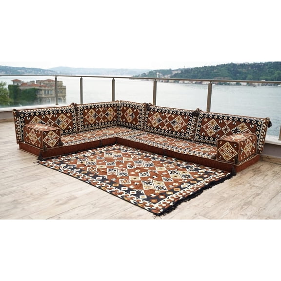 Brown Arabic Floor Sofa Set, Terrace Sofa, Moroccan Sofas, Turkish Sofa, Couch Bed, Convertible Sofa Bed, Sleeper Sofa, Arabic Majlis