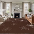 thumbnail image 1 of Brown Area Rugs 8'x10', Washable Small Throw Rugs for Living Room Patio, Spring Flora Indoor Outdoor Rug Non-Slip Low Pile Carpet Runner Reversible Floor Mats, 1 of 8