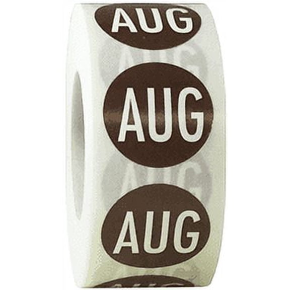 Brown August Stickers | 0.75" Inch Round | 500 Pack